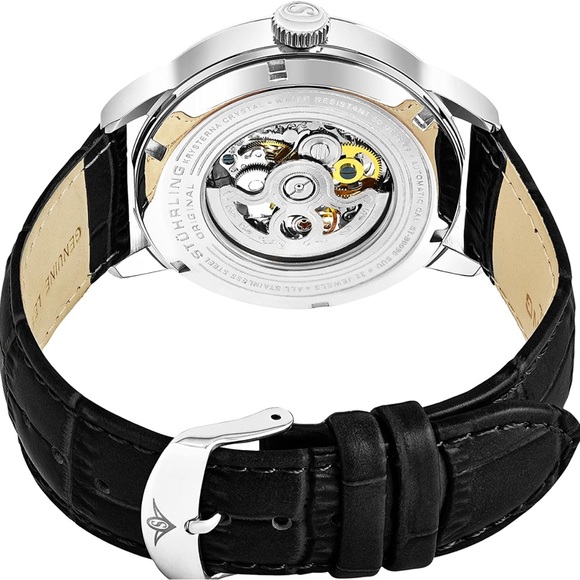 NWT Stuhrling Original Men’s Automatic Skeleton Watch - Picture 2 of 9